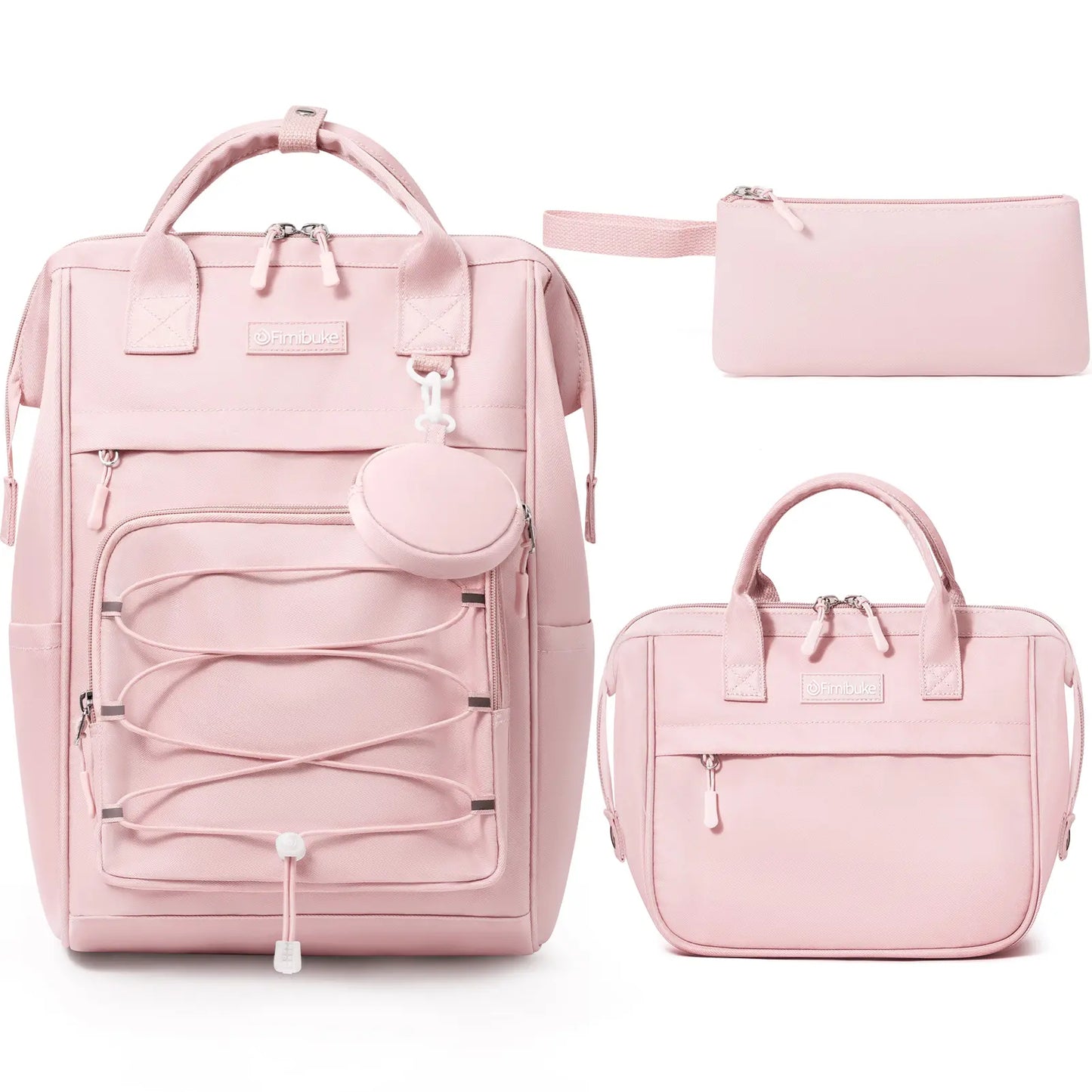 3PCS Waterproof Backpack Set for School – Oxford Cloth Bookbag with Lunch Box & Pencil Case for Elementary, Middle & High School, Back to School & Travel