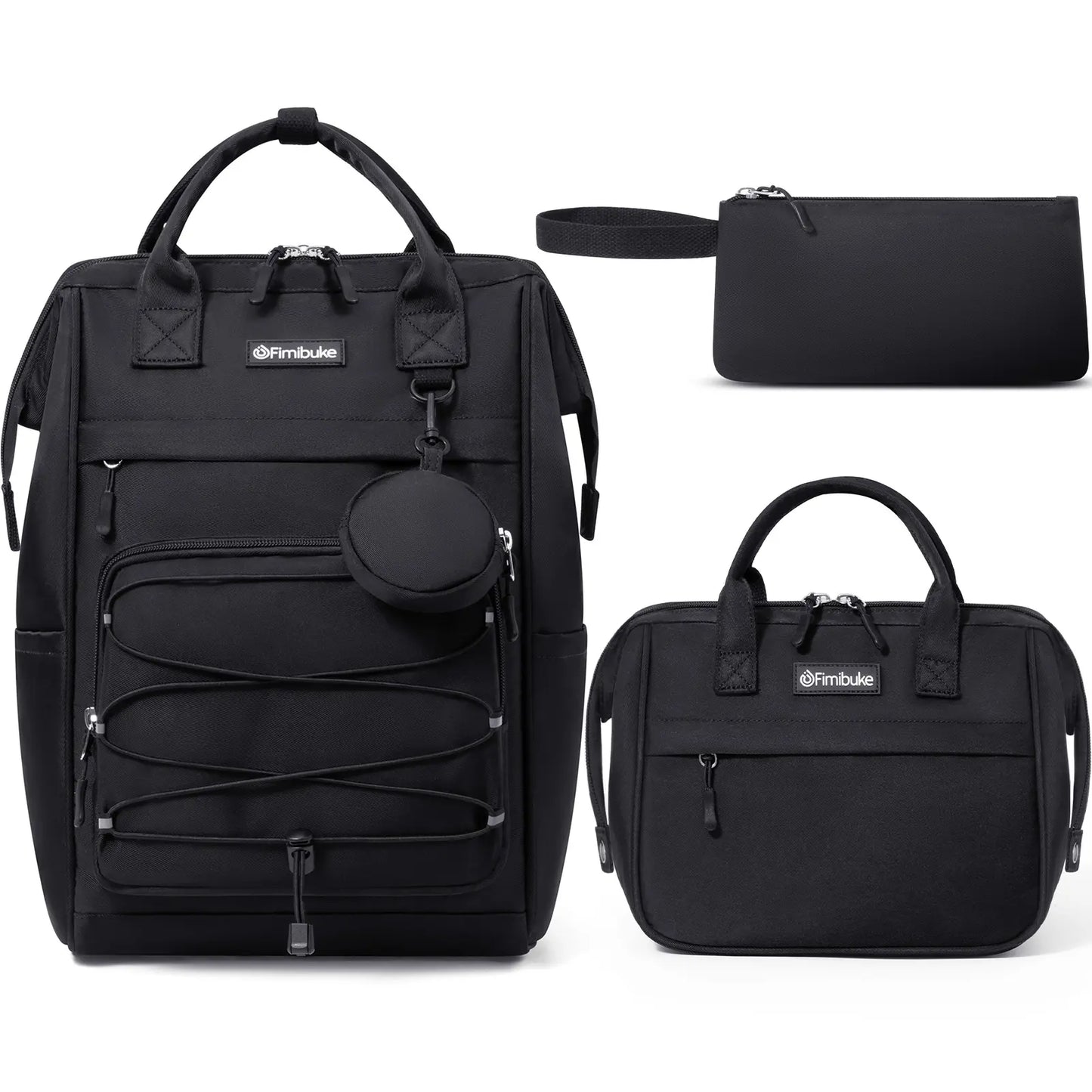 3PCS Waterproof Backpack Set for School – Oxford Cloth Bookbag with Lunch Box & Pencil Case for Elementary, Middle & High School, Back to School & Travel